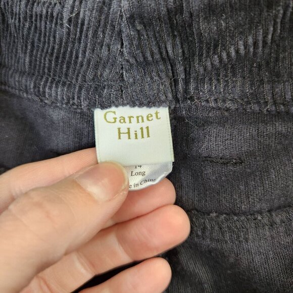 Garnet Hill Black Corduroy Pants Bootcut Jeans Wide Leg Women's 14 Long - Picture 5 of 7